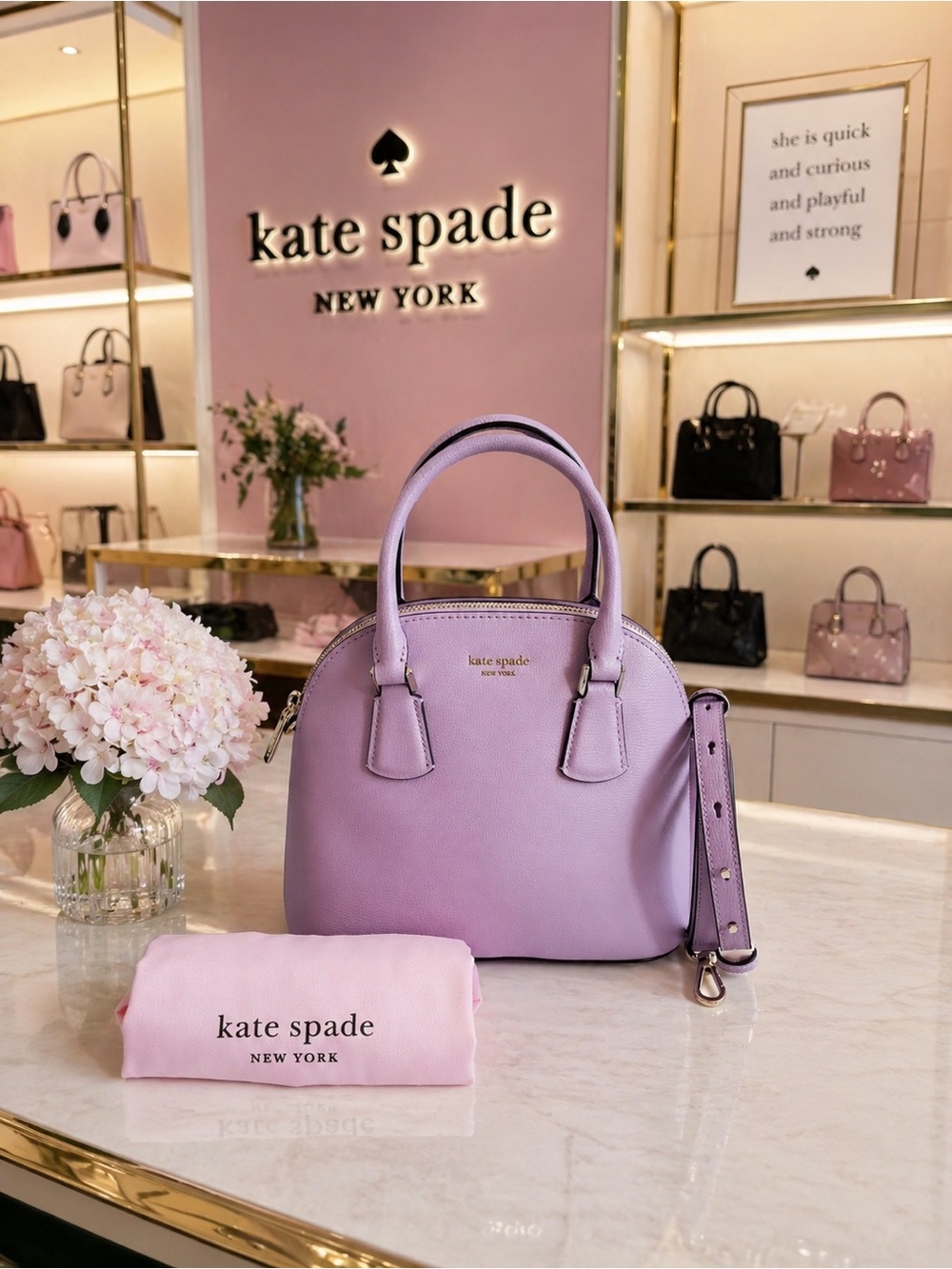 Kate Spade Orchid Medium Dome Crossbody Satchel W/ Dust Bag NWOT